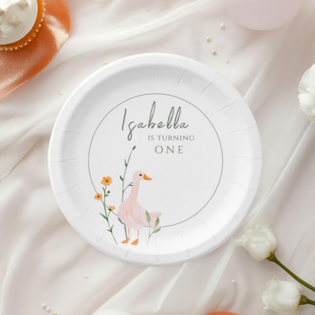 One Silly Goose Fest Birthday Minimalism Сlassic Paper Plate (Creator Uploaded)