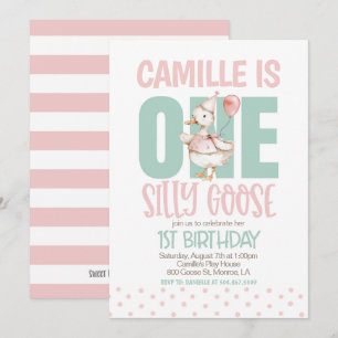 ONE Silly Goose First Birthday Invitation