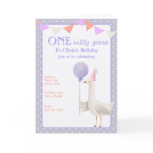 ONE Silly Goose First Birthday Invitation