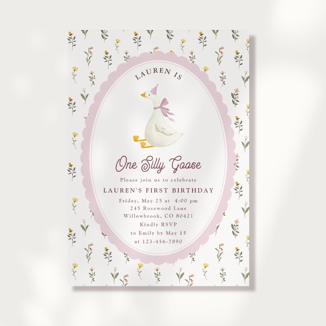 One Silly Goose First Birthday Invitation (Creator Uploaded)