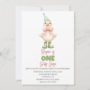 One Silly Goose First Birthday Invitation