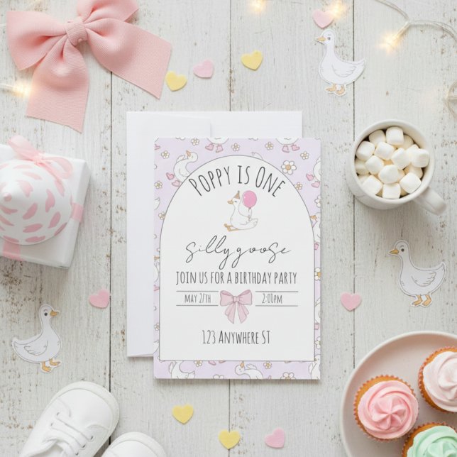 one silly goose first birthday invite (Creator Uploaded)