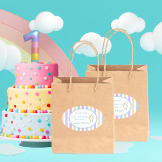 One Silly Goose First Birthday Party Favour Oval Sticker