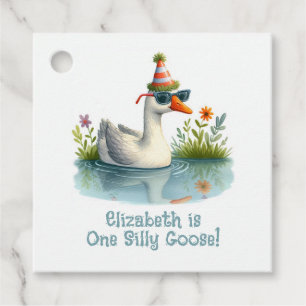 "One Silly Goose" First Birthday Party Favour Tags