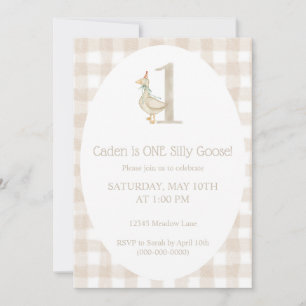 One Silly Goose First Birthday Party Invitation