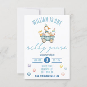 One Silly Goose, First Birthday Party Invitation