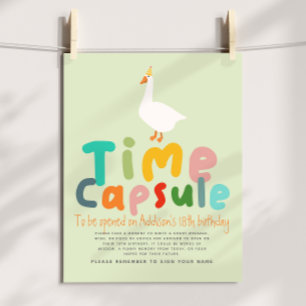 One Silly Goose First Birthday Time Capsule Sign