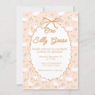 One Silly Goose First party Birthday Invitation