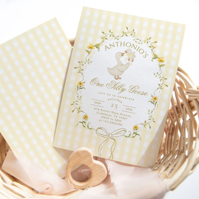 One Silly Goose Gender neutral  1st Birthday Invitation (Creator Uploaded)