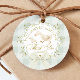 One Silly Goose Gender neutral Sage Birthday Favour Tags