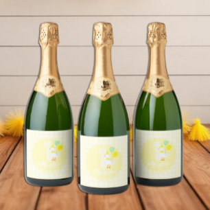 One Silly Goose Gingham 1st Birthday Drink Label