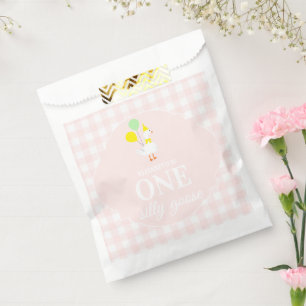 One Silly Goose Gingham 1st Birthday Favour Bags