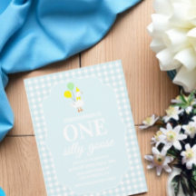 One Silly Goose Gingham 1st Birthday