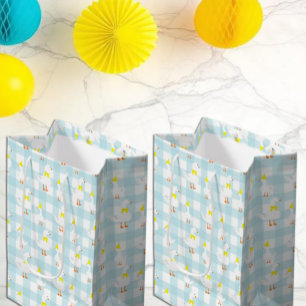 One Silly Goose Gingham 1st Birthday Medium Gift Bag