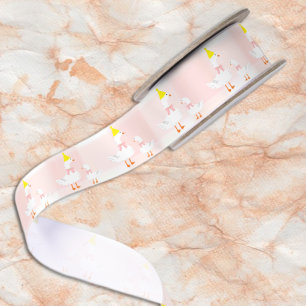One Silly Goose Gingham 1st Birthday Satin Ribbon