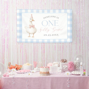 One Silly Goose Girl 1st Birthday Banner