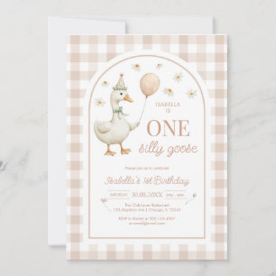One Silly Goose Girl 1st Birthday Party Invitation