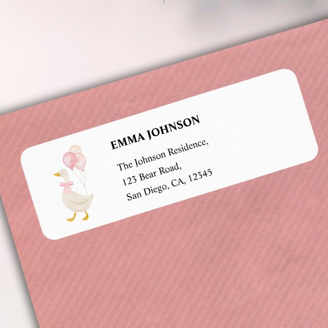 One Silly Goose Girl 1st Birthday Return Address (Creator Uploaded)