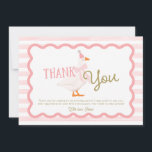 One Silly Goose Girl 1st Birthday Thank You Card<br><div class="desc">Celebrate your toddler's milestone in retro style with our One Silly Goose 1st Birthday Suite! Featuring a chic muted color scheme, this design includes an adorable goose wearing a cute coquette bow, all set within a groovy frame. It's the perfect way to bring a fun and stylish vibe to the...</div>