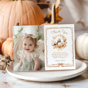 One Silly Goose Girl Birthday Photo Thank you card
