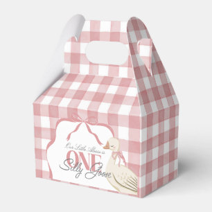 One Silly Goose Girl Cottagecore Pink 1st Birthday Favour Box