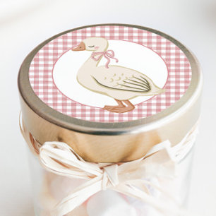 One Silly Goose Girl Pink Cottagecore Classic Round Sticker