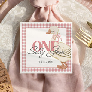 One Silly Goose Girl Pink Cottagecore Napkin