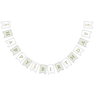 One Silly Goose Green Gingham Baby First Birthday Bunting