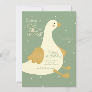 One Silly Goose Kids Birthday Invitation