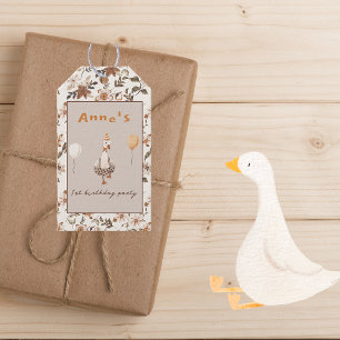 One Silly Goose Neutral 1st Birthday Party Gift Tags