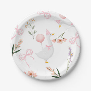 One silly goose paper plates Goose 1st birthday 