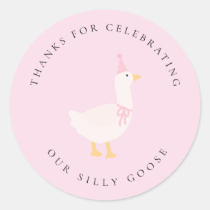 One Silly Goose Party Favour Sticker - Silly Goose