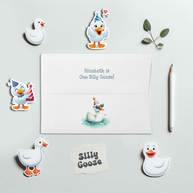 One Silly Goose Personalised First Birthday Envelope (One Silly Goose Personalized First Birthday Envelope)