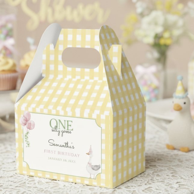 One Silly Goose Pink Balloons Favour Box (One Silly Goose Favor Box)
