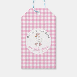 One Silly Goose Pink Birthday Gift Tag