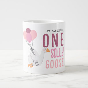 One Silly Goose Pink Birthday Large Coffee Mug