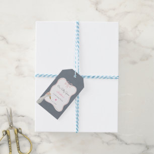 One Silly Goose Pink Bow 1st Birthday Party Gift Tags