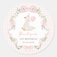 One Silly Goose Pink Bow Balloon Girl Birthday