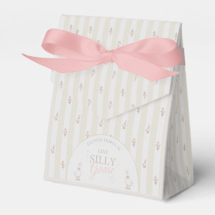 One silly goose pink bow girl 1st birthday favour box