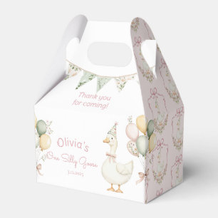 One Silly Goose Pink Girl 1st Birthday Favour Box