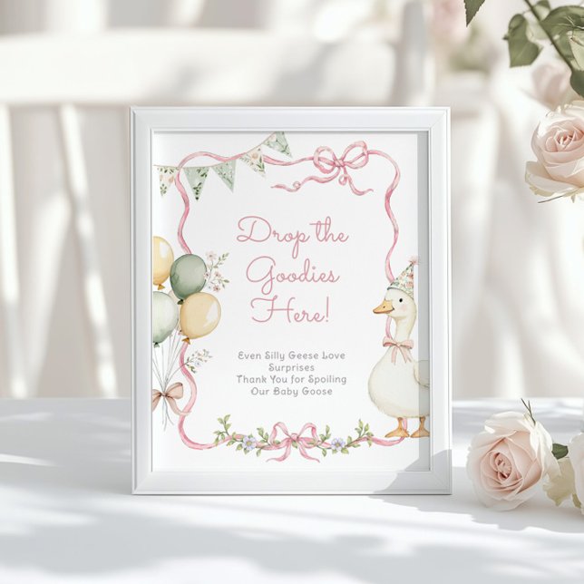 One Silly Goose Pink Girl Birthday Gifts Poster (Creator Uploaded)