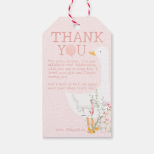 One Silly Goose Pink Girls 1st Birthday Gift Tags