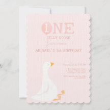 One Silly Goose Pink Girls 1st Birthday