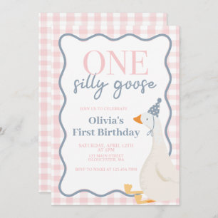One Silly Goose pink Invitation