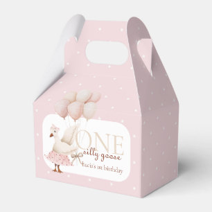 One Silly Goose Pink Pastel 1st Birthday  Favour Box