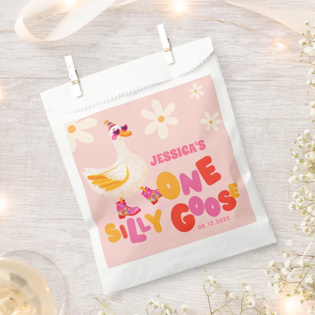 One Silly Goose Pink Summer Kids' Birthday Party Favour Bags (Clipped)