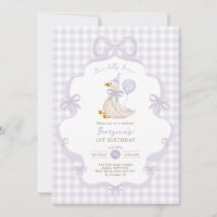 One Silly Goose Purple Bow Balloon 1st Birthday