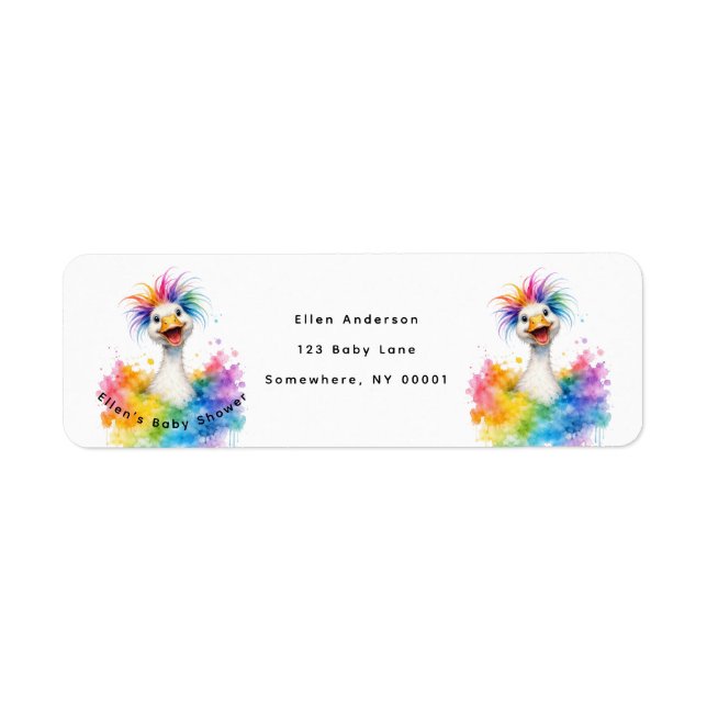 One Silly Goose Rainbow Baby Shower Address (Front)