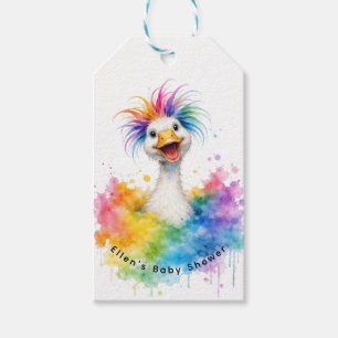 One Silly Goose Rainbow Baby Shower Thank You Gift Tags