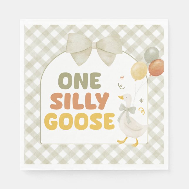 One Silly Goose Spring Birthday Napkin (Front)